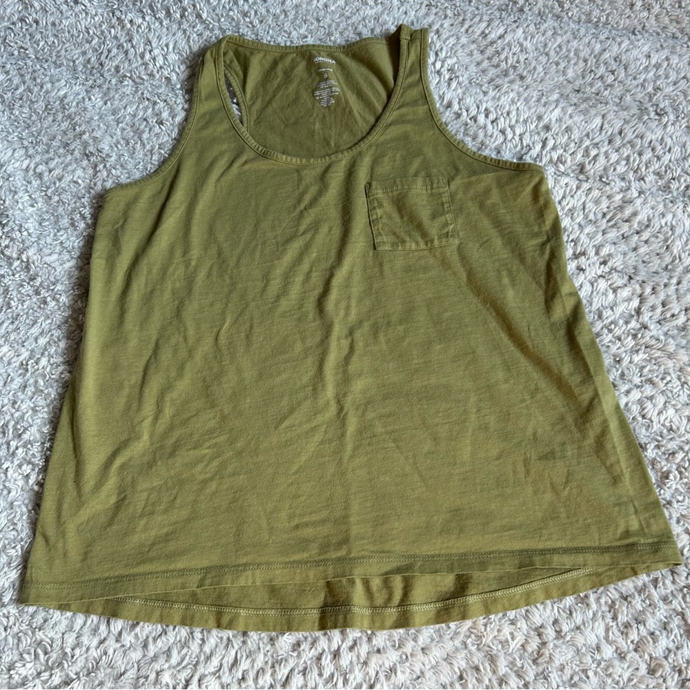 Women's Sonoma Goods For Life Women’s Sleepwear Tank Top Olive Color Size Small